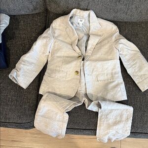 Light Gray Linen Pants set w blazer